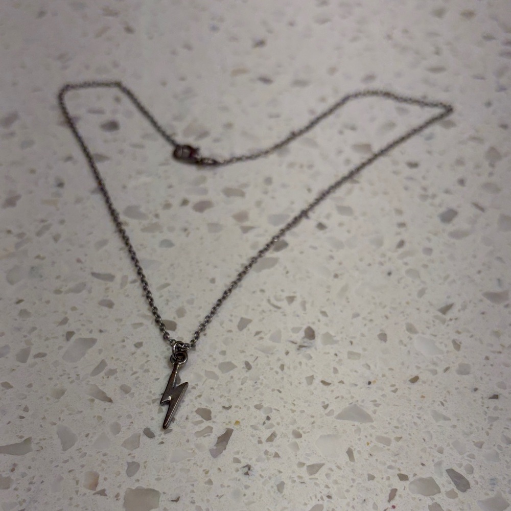 Silver Lightning Bolt Necklace